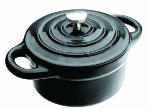 IBILI - Mini cocotte redonda negra 10 x 4,5 cm, Hierro fundido, Apta para induccion