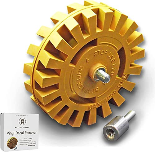 Whizzy Wheel Car Decal and Sticker Remover with Drill Adapter Tool Kit - Adhesive Decal Remover Eraser Wheel - Eraser Wheel Decal Remover/Decal Eraser Wheel - Adhesive Remover/Sticker Remover Tool