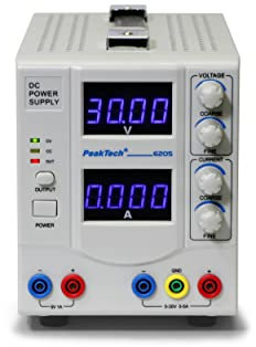 PeakTech, Digtial Fuente de alimentación para laboratorio, Fuente de alimentación para laboratorio 0, 30V / 0, 5A DC, estabilizada, ajustable linealmente, 1 pieza
