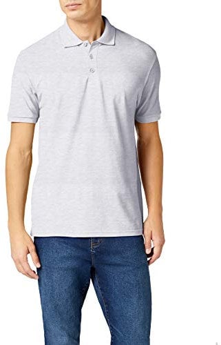 Fruit of the Loom Men's Premium Short Sleeve Polo Shirt, Heather Grey, X-Large