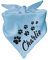 Hunde Dreiecks Halstuch (Fb: hellbau) (Gr. 1 (55 cm)) Name des Hundes