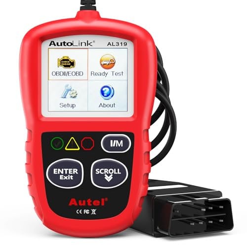 Autel Outils de Diagnostic Auto OBDII Lecteur de Code avec Menu en Français Lecture et Effacement des Codes d'Erreur Scanner OBD2 pour Voitures à Essence et à Diesel (Autolink AL319)