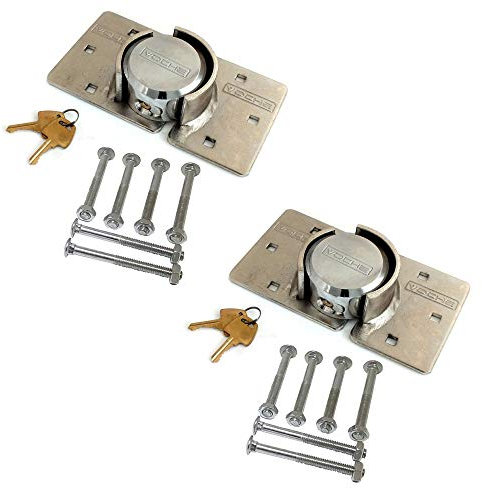 Pack of 2 Voche Heavy Duty Padlock & Hasp Van Lock Sets with Free Fixing Bolts!