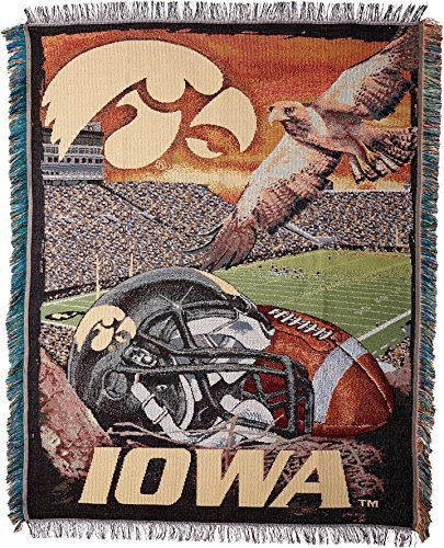 Northwest NCAA Iowa Hawkeyes Woven Tapestry Throw Blanket, 48 x 60, Home Field Advantage