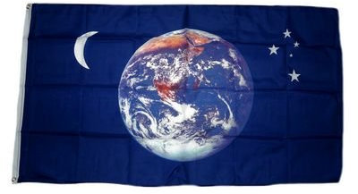Flagge/Fahne Erde Mond & Sterne 90 x 150 cm