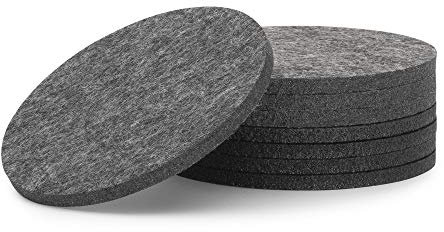 FILU Filzuntersetzer rund 8er Pack (dunkelgrau, schwarz) - Untersetzer aus Filz für Tisch und Bar als Glasuntersetzer/Getränkeuntersetzer für Glas und Gläser