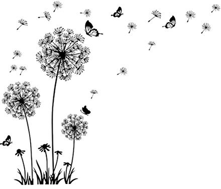 sourcing map Pusteblume Schmetterling Muster PVC Home Decor Wandtattoo Aufkleber Wandbild de