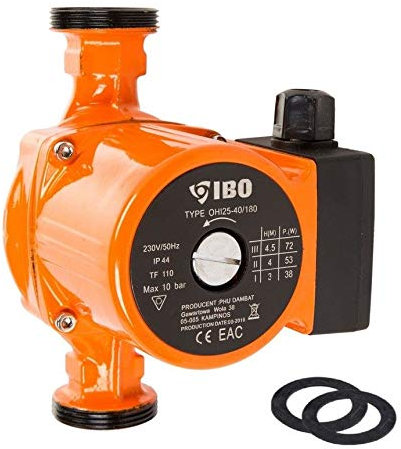 IBO Umwälzpumpe, sort. Heizungspumpe Pumpe Heizung Nassläufer Hocheffizienzpumpe Nassläuferpumpe Klasse A Stromsparende OHI25-60/180