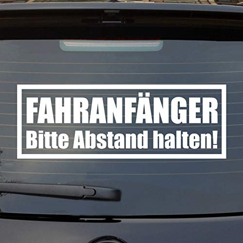 Hellweg Druckerei Fahranfänger Bitte Abstand halten Fun Auto Aufkleber Sticker Heckscheibenaufkleber