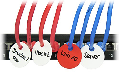 - Das Organisationstalent: unbedruckte Kabeletiketten zum Selbstbeschriften, 25 Stück, Ø 40 m, Made in Germany