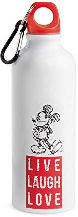 Egan Trinkflasche aus Aluminium, Linie Mickey Live Laugh Love Farbe Rot ML. 500 PWM44LL/S, Mehrfarbig, Small