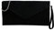 SH Leder Echtleder Clutch Umhängetasche kleine Tasche Abendtasche in Wildleder oder Metallic 31,5x16,5cm Palma G299 (Schwarz W.)