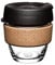 KeepCup Brew Cork - Reusable Coffee Cup Tempered Glass and Natural Cork, S 8oz/227ml - Black