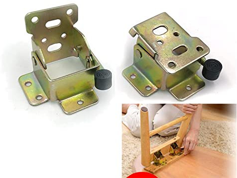 WANLIAN[2 Stück]90 Grad selbstsichernd, klappbares Tischbein-Verlängerungsregal, Teleskop-Halterung, versteckter Schreibtisch, Bettbein-Scharnier (Positive Bremse)