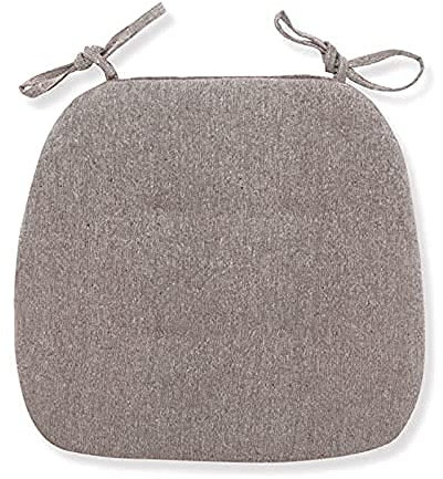 RAILONCH 2er Set Stuhlkissen mit Bändern, Bequeme Sitzpolster Gr.43x41x35cm Sitzkissen gefüllt, Sitzkissen für Indoor und Outdoor (Grau)