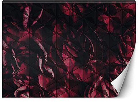 Feeby Papier Peint Intisse Motif Géométrique Fleur 150x105 cm rouge Décoration Murale Tableaux Poster Muraux Chambre Enfant Salon Salle Cuisine Coucherr Plante Nature Abstrait