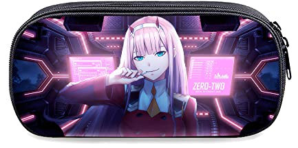 Darling in The Franxx, personalisierbare Federmäppchen, wasserdicht, Anime-Federtasche, Schreibtisch-Organizer für Jungen, Mädchen, Studenten und Bürobedarf