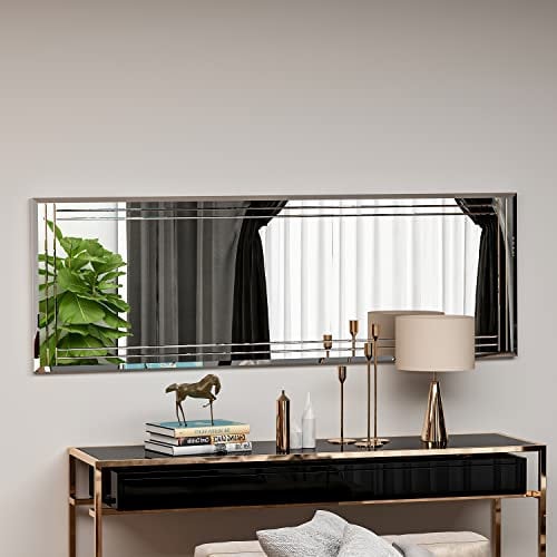 moebel17 Buhem Spiegel Rahmenlos, Wandspiegel Transparent, Badspiegel mit Muster, Flurspiegel modern Kosmetikspiegel für Wohnzimmer Flur Badezimmer, 120 x 40 x 3,5 cm, 7051