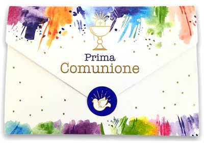 LINA OFFICINE GRAFICHE CREATIVE Carte de vœux pour communion portable - avec étiquette fermée, 11 x 16 cm (Calice Liturgique Unisexe)