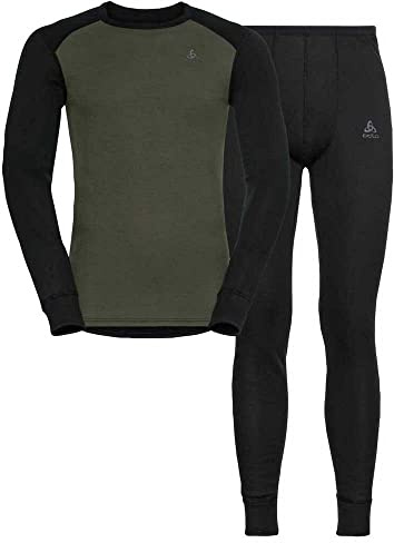 Odlo Herren Funktionsunterwäsche Set Active WARM ECO, Black - deep Depths, XL