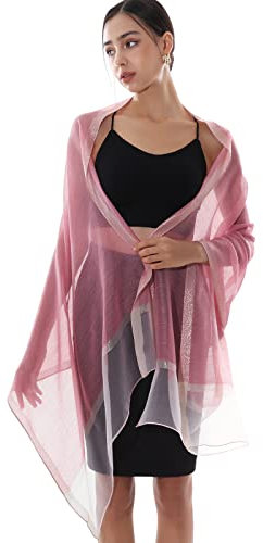 RIIQIICHY Damen Schal Stola Fur Abendkleid Rosa Schals tücher Festlich Halstuch Hochzeit