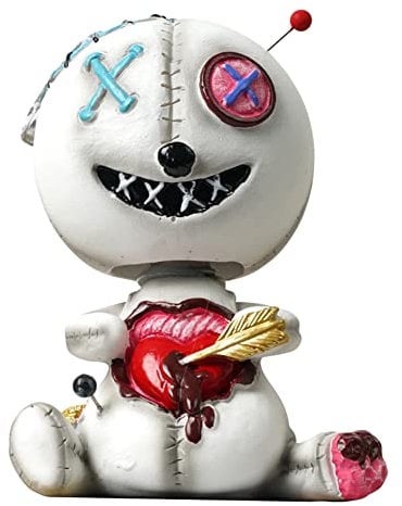 Halloween Auto Dekorationen Wackelkopf Voodoo Puppe Niedliche Kopfschütteln Figuren Dekoration Halloween Karneval Ornament Auto Innen Ornament Auto Armaturenbrett Dekorationen Dekofigur Tischdeko