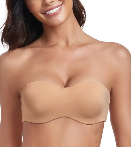 Lemorosy Donna Reggiseno a Fascia Non Imbottito Senza Spalline per Magliette di Grandi Dimensioni(Noci,4F)