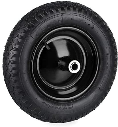 Relaxdays Roue de brouette 3.50-8, pneumatique, Jante en Acier, Charge maximale : 100 kg, avec Valve, Noire