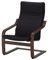 Ikea POÄNG Sessel braun/Knisa schwarz