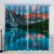 Vorhang Schlafzimmer Moraine Lake Gardine Blickdicht Perforierte aus Polyester mit 3D-Digitaldruck 2 Stücke Landschaft Natur Berge Vorhänge für Wohnzimmerdekoration 260x140（2x130x140）