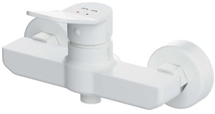AM.PM X-Joy FXA20033 Grifo de ducha blanco mate monomando sin caño, grifo mezclador ducha, grifo de baño monomando, grifo ducha para baño