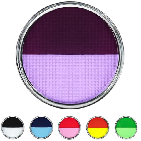 LOPHE Maquillage Fard Aquarellable Pot, Peinture du Visage, Maquillage FX Smiffys, peinture à l'eau pour le visage et le corps pour adultes, enfants,30g, Violet Foncé et Violet Clair