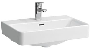 LAUFEN PRO S Waschtisch Compact, 1 Hahnloch, mit Überlauf, 550x380mm, H818958A001041, Farbe: Weiß mit LCC Active