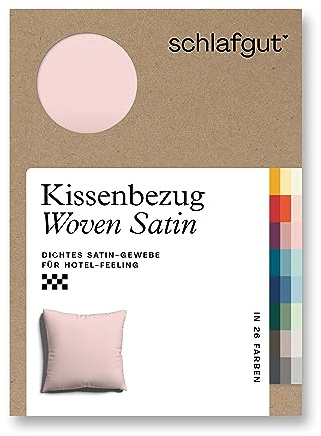 schlafgut Woven Satin Kissenbezug 40x40 cm Purple Light Uni in Premium Hotelqualität, Kopfkissenbezug einzeln mit 100% weicher Baumwolle
