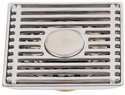 Bodenablauf aus Edelstahl 304, Geruchsdichter Bodenablauf mit Haarfilter, Quadratischer Fliesen-Bodenablauf, Großer Verdrängungs-Bodenablauf mit Abdeckungsset für Badezimmer, Küche, Garage, Toilette