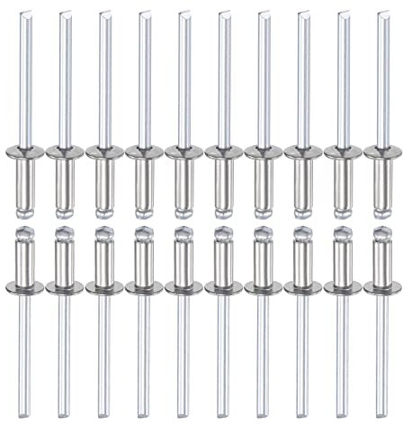 DTGN 4mm x 10mm (DxL) Aveugle Rivets - 50Paquet - Bien pour Machines Assemblage - 304 Inox Acier Dôme Ouvrir Fin Rivet