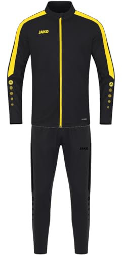 JAKO Kinder Trainingsanzug Polyester Power, Schwarz/Citro, 128