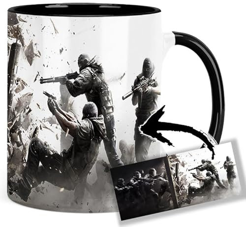 Rainbow Six Siege Tom Clancy's A Tasse Innen & Henkel Schwarz Keramikbecher Mug