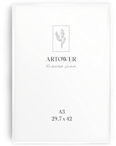 Artower® Bilderrahmen Weiß Metall Dünner Rahmen für DIN A3 29,7 x 42 cm | Posterrahmen Groß Collage | Picture Frame Metal 30x42 cm | Aluminium Schmal Bilderrahmen | White Poster Rahmen