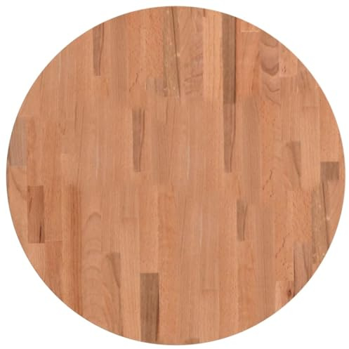 Tidyard Tischplatte, Holzplatte Holztischplatte Rund,Ersatzplatte Platte 60 x 2,5 cm (Durchmesser x T) für Beistelltisch Bartisch, Massivholztischplatte Esstischplatte, Ersatztischplatte Massives