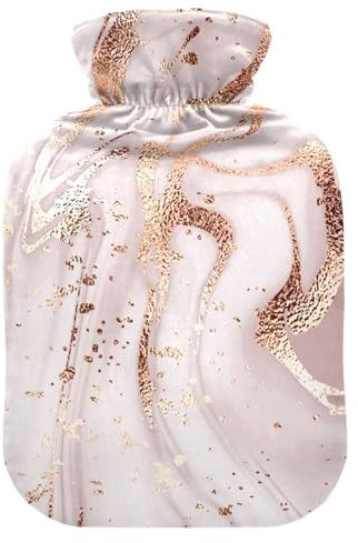 ISAOA Rose Gold Marble Pattern Hot Water Bottle,M