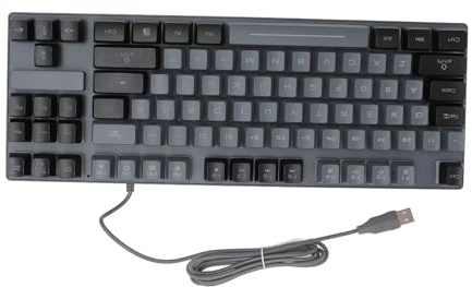Plyisty Mechanical Gaming Keyboard, Wired USB 87 Keys Keyboard with RGB Backlit, High and Low Key Layout Design, for Laptop, Desktop, PC Game