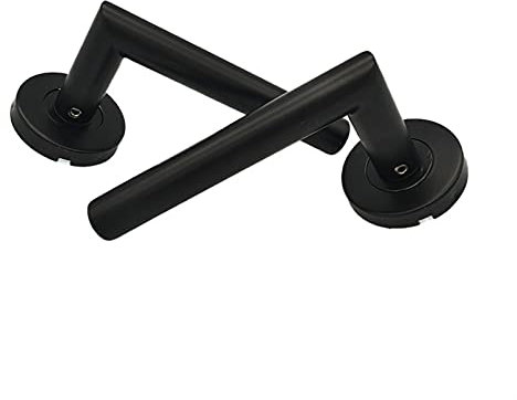 Door Knobs 1 Piece Handle 304 Brushed Stainless Steel Tube Hollow Spray Paint Frosted Black Round Cover Split Right Angle Door Handle Door Handle