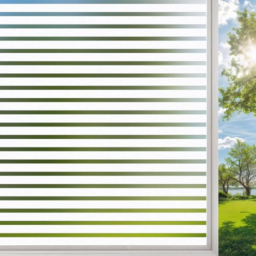 DARUITE Vinilos para Cristales 44.3x200cm, Esmerilado Rayas Medianas Vinilo Adhesivo Cristal Decorativos Electrostatico Anti UV Translucido Laminas Vinilo Ventana Privacidad para Hogar, Oficina