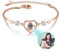Zysta Projektion Armband Foto Personalisiert Mit Bild im Stein Herz Armkette 100 Sprachen Ich Liebe Dich für Frauen Freundin (Rosegold - Nur Foto)