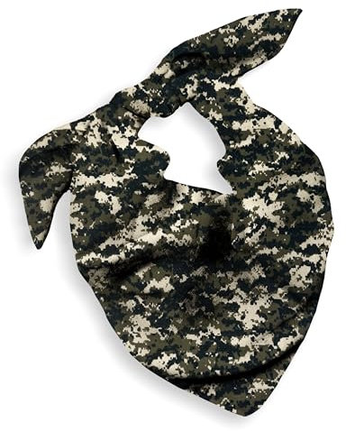 1 Pack Camouflage Bandana for Women Men Gift Packaging - Camo Cowgirl Cowboy Accessories Scarf Headband Neckerchief - Large Paisley Army Military Hair Face Covering