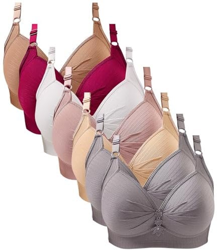 7Pc Women'S Lace Bra Seamless Bras for Women Women'S Sleep Bralette Everyday Bra Sports Bra Pack Gathering Bras without Steel Ring Non Wired Bras for Women Push Up Bra without Wire Plus Size Bras