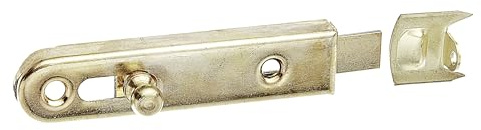 Alberts 869182 Möbelriegel mit Knopfgriff | gerade, mit Anschlagwinkel | Stahl, vernickelt | 70 x 16 mm | 25er Set