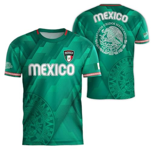 Mexikanisches Fußballtrikot, Mexiko-Fußballtrikot, Mexiko-Trikot für Herren, Trikot de Mexiko, Mexikanisches Fußballtrikot, Ds6, XX-Large