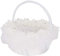 Hochzeits-Blumenkorb, Stilvoll, Modern, Trendige Braut, Süßigkeiten-Konfetti-Halter, Abschlussfeier, Bankett-Party-Zubehör, Weiße Satinfeder, 25,9 X 23 cm